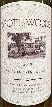 Spottswoode 2018 Sauvignon Blanc
