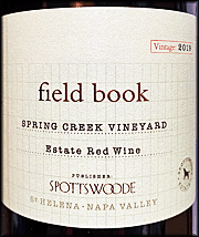 Spottswoode 2019 Field Book Spring Creek Estate Red Wine