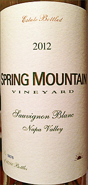 Spring Mountain 2012 Sauvignon Blanc