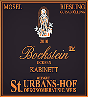 St Urbans Hof 2010 Bockstein Ockfen Kabinett Riesling