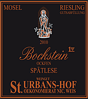 St Urbans Hof 2010 Bockstein Ockfen Spatlese Riesling