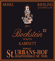 St Urbans Hof 2011 Bockstein Ockfen Kabinett Riesling
