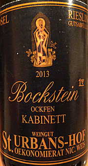 St. Urbans Hof 2013 Bockstein Ockfen Kabinett Riesling