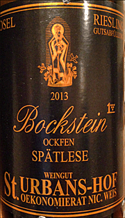 St. Urbans Hof 2013 Bockstein Ockfen Spatlese Riesling