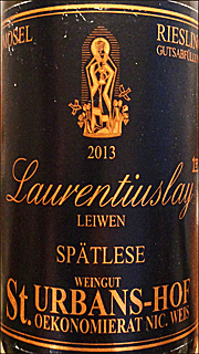 St. Urbans Hof 2013 Laurentiuslay Spatlese Riesling