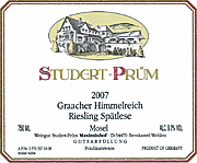 Studert Prum 2007 Graacher Himmelreich Spatlese Riesling