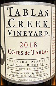 Tablas Creek 2018 Cotes de Tablas