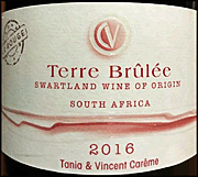 Terre Brulee 2016 Le Rouge