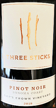 Three Sticks 2019 Gap's Crown Pinot Noir 