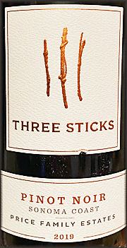 Three Sticks 2019 Price Family Estates Pinot Noir