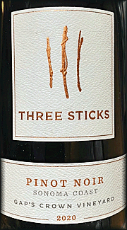 Three Sticks 2020 Gap's Crown Pinot Noir