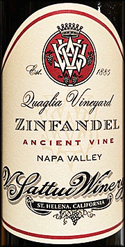 V Sattui 2017 Quaglia Zinfandel