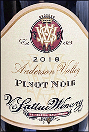 V Sattui 2018 Anderson Valley Pinot Noir