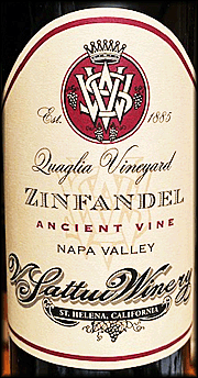 V Sattui 2018 Quaglia Zinfandel