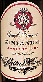 V. Sattui 2019 Quaglia Zinfandel