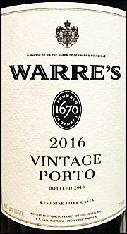 Warre's 2016 Vintage Port
