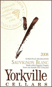 Yorkville Cellars 2008 Sauvignon Blanc