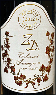 ZD 2012 Napa Valley Cabernet Sauvignon